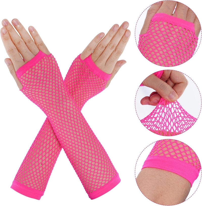 Miayon Leg Warmers Fishnet Gloves Fingerless Set Knit Long Socks for Women Girls 80s 90s Party Accessories Halloween - Image 4